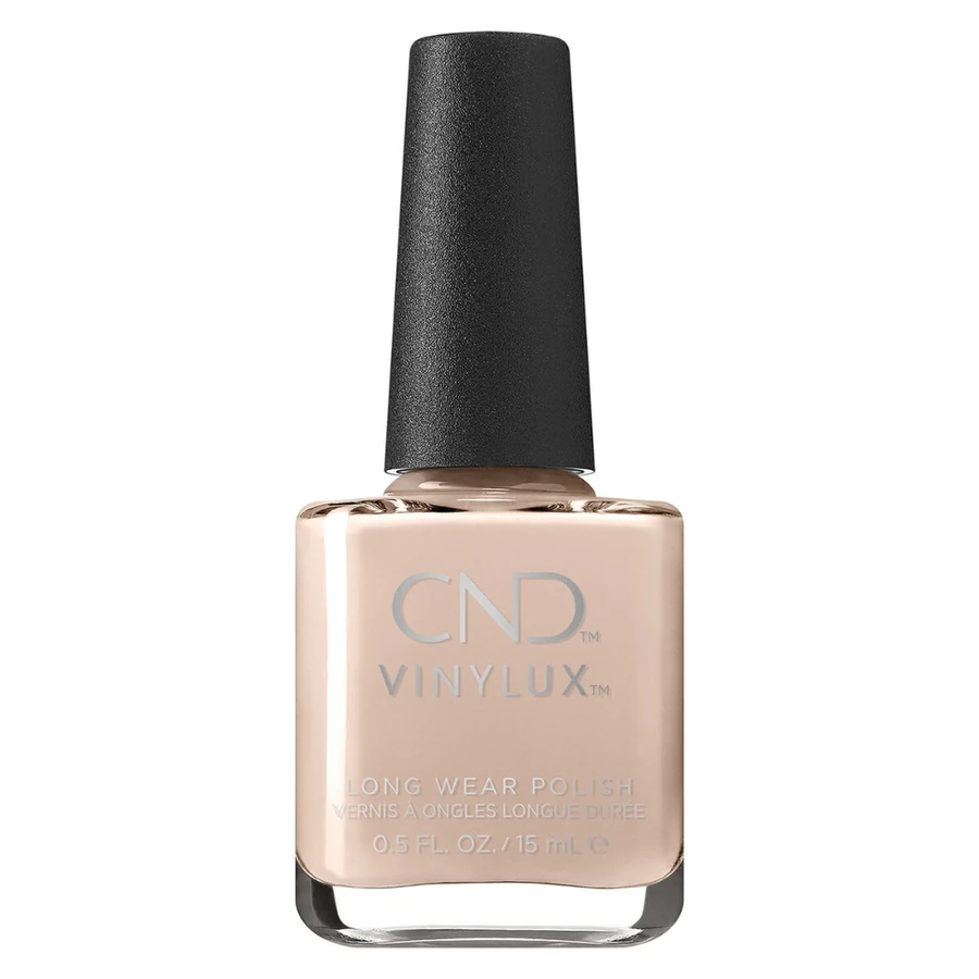 Лак для нігтів CND VINYLUX 413 Cuddle Up теплий кремово-персиковый з легким рожевим підтоном, емаль 15 мл