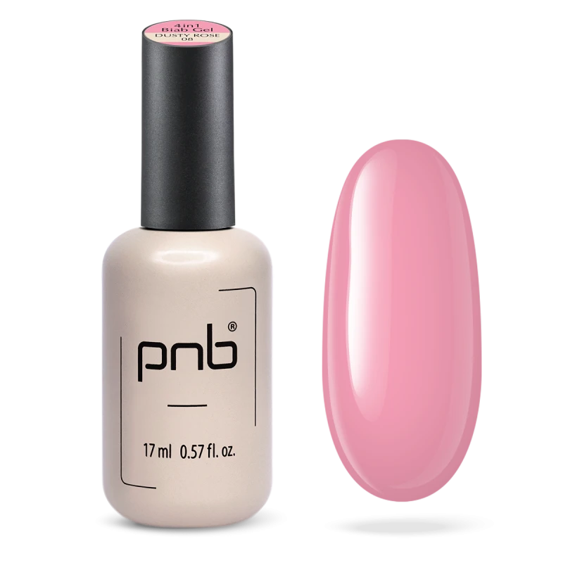 Біаб гель 4 в 1 PNB Biab Gel 4 in 1 Dusty Rose праймер+підложка+гель+колір 17 мл