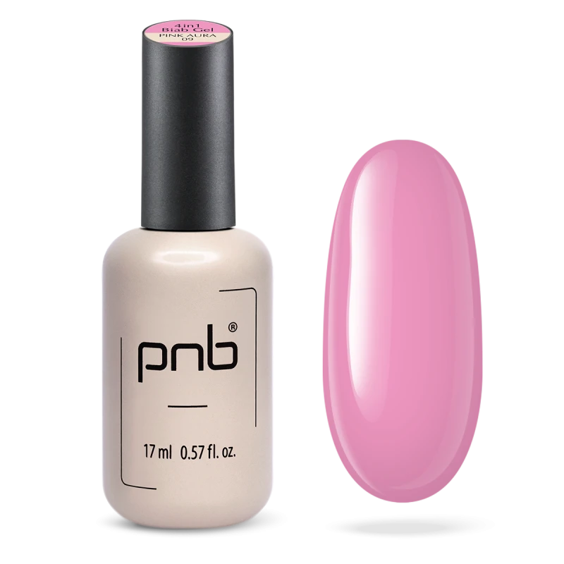 Біаб гель 4 в 1 PNB Biab Gel 4 in 1 Pink Aura праймер+підложка+гель+колір 17 мл
