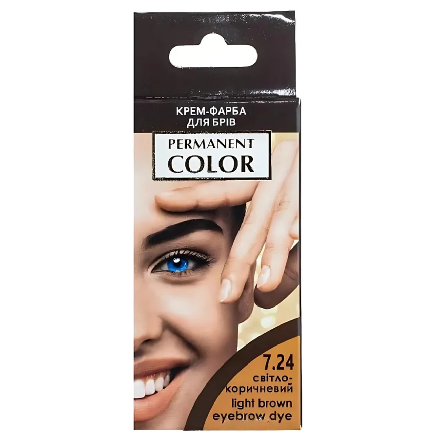 Крем-фарба для брів та вій Aromat Permanent Color Light Brown Eyebrow Dye 7.24 cвітло-коричневий