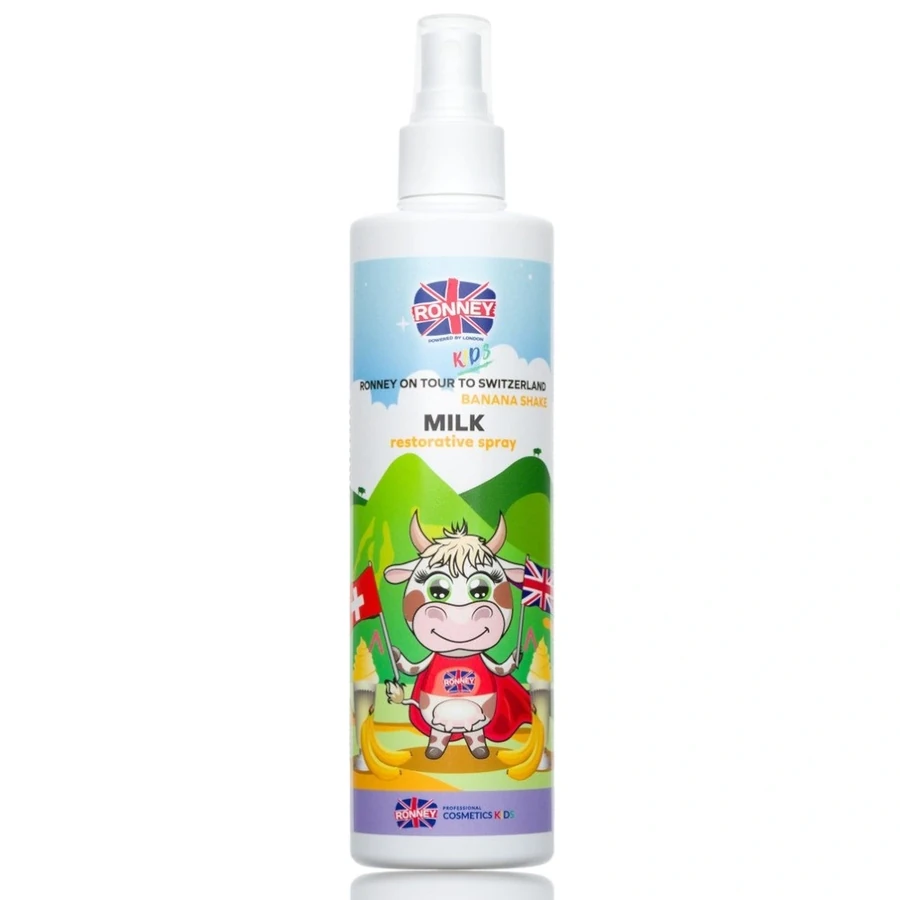 Дитяче молочко для волосся Ronney Kids On Tour to Switzerland Banana Shake Milk Restorative Spray 300 мл