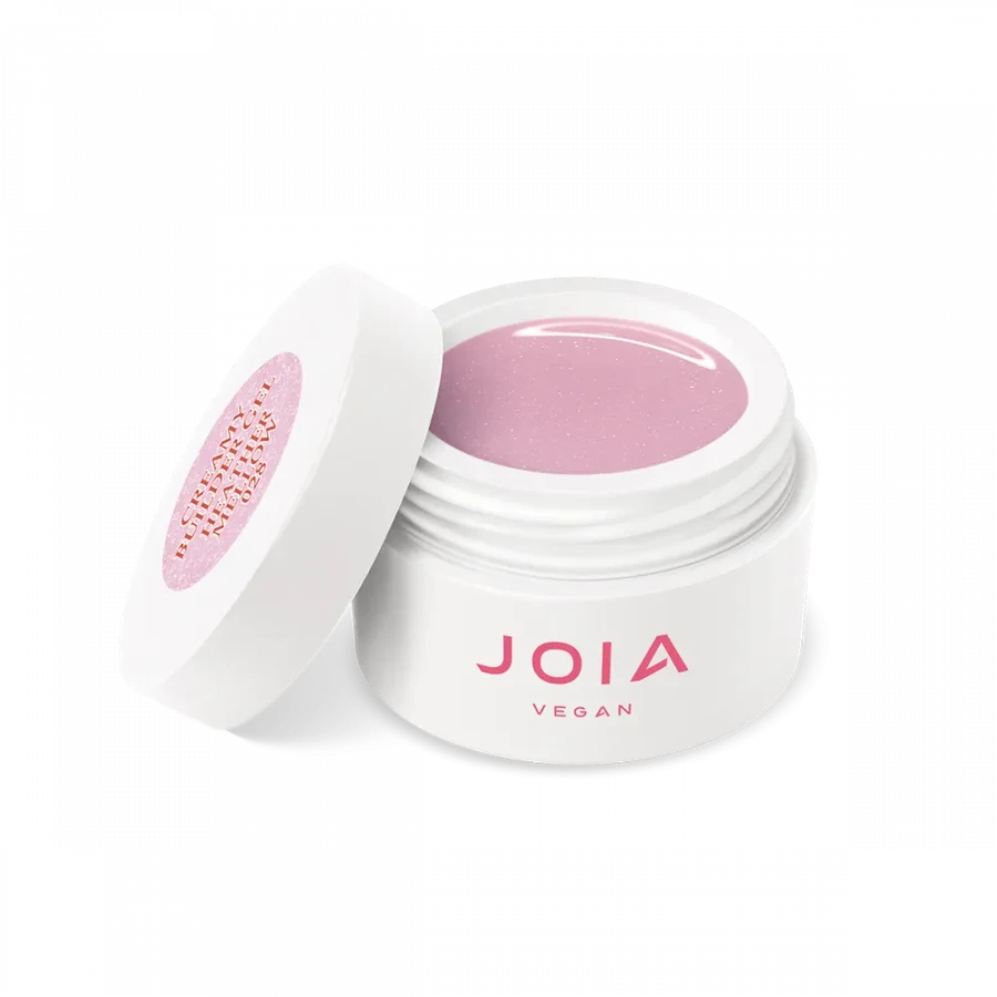 Моделюючий гель JOIA vegan Creamy Builder Gel 028 Heather Mellow сіро-лавандовий, з легким перамутром 15 мл