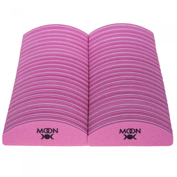 Пилка-баф для нігтів малий MOON FULL Pink Buff Small 120/180 грит / набір 46 шт