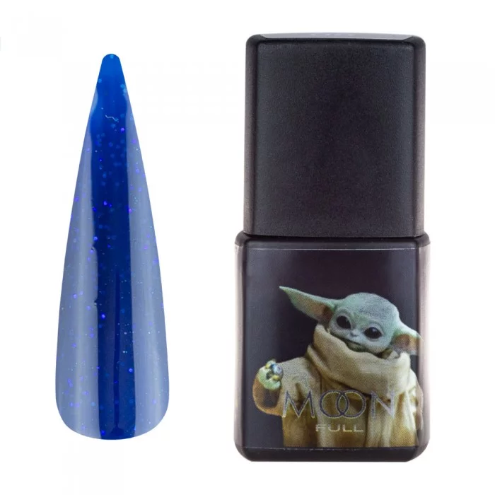 Гель-лак MOON FULL Baby Yoda 01 синій, з шимером 8 мл
