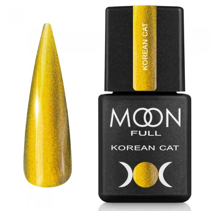 Гель-лак з ефектом "Кошаче око" MOON FULL Korean Cat 03 сяючий золотий, магнітний 8 мл