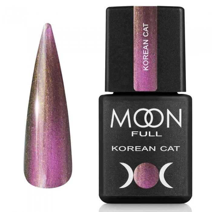Гель-лак з ефектом "Кошаче око" MOON FULL Korean Cat 04 загадковий аметист, магнітний 8 мл