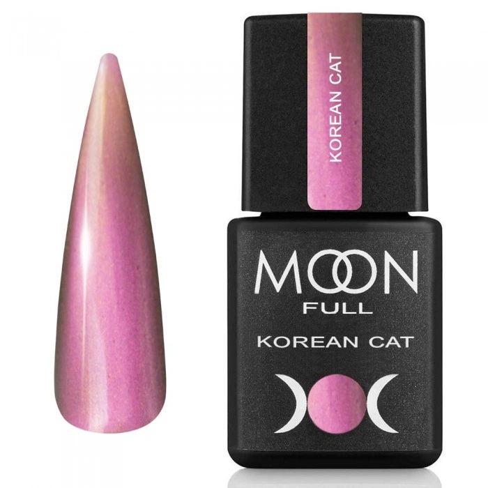 Гель-лак з ефектом "Кошаче око" MOON FULL Korean Cat 06 рожевий перламутр, магнітний 8 мл