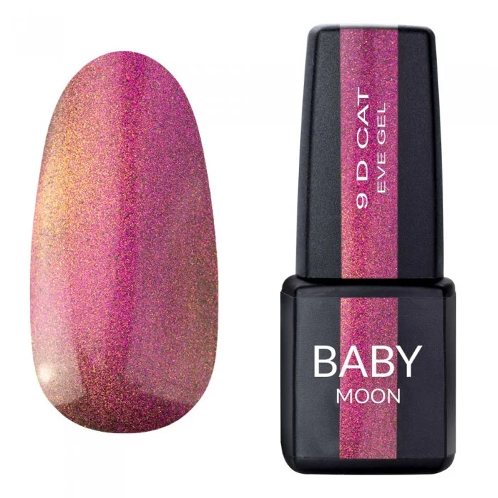 Гель-лак "Кошаче око" BABY MOON 9D Cat Eve Gel CE01 рожевий з шиммером, магнітний 6 мл