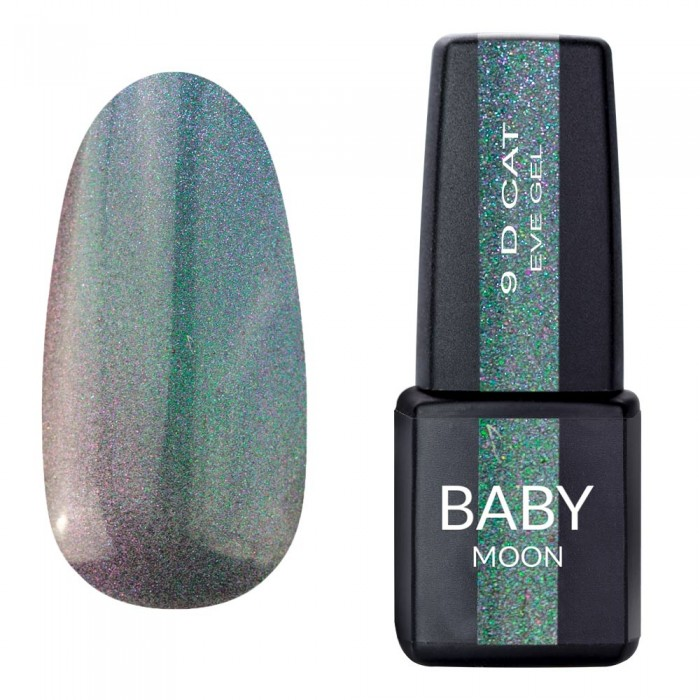Гель-лак "Кошаче око" BABY MOON 9D Cat Eve Gel CE03 бірюзовий з шиммером, магнітний 6 мл