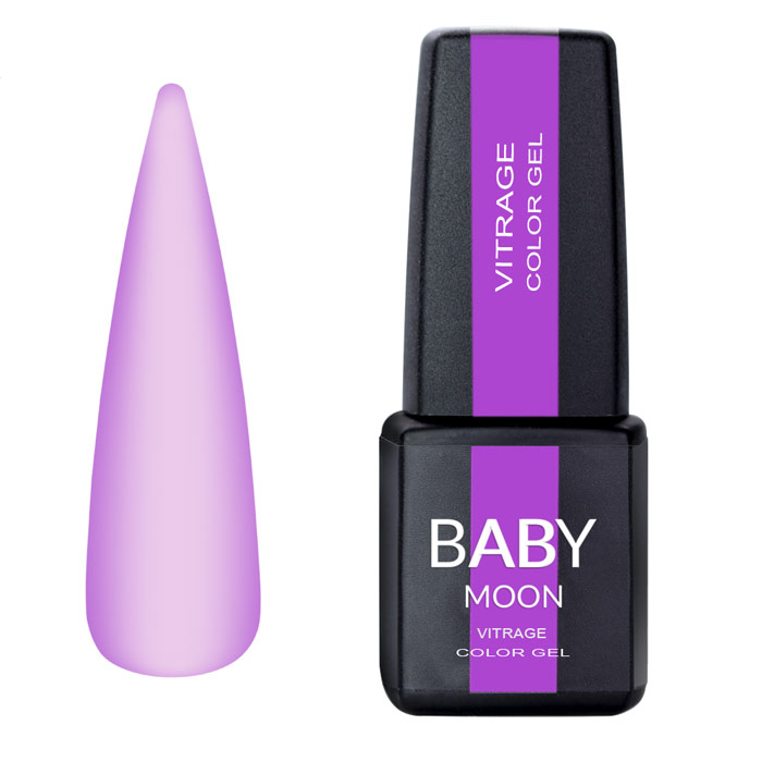 Гель-лак BABY MOON Vitrage Color Gel №02 фіолетовий, вітражний 6 мл