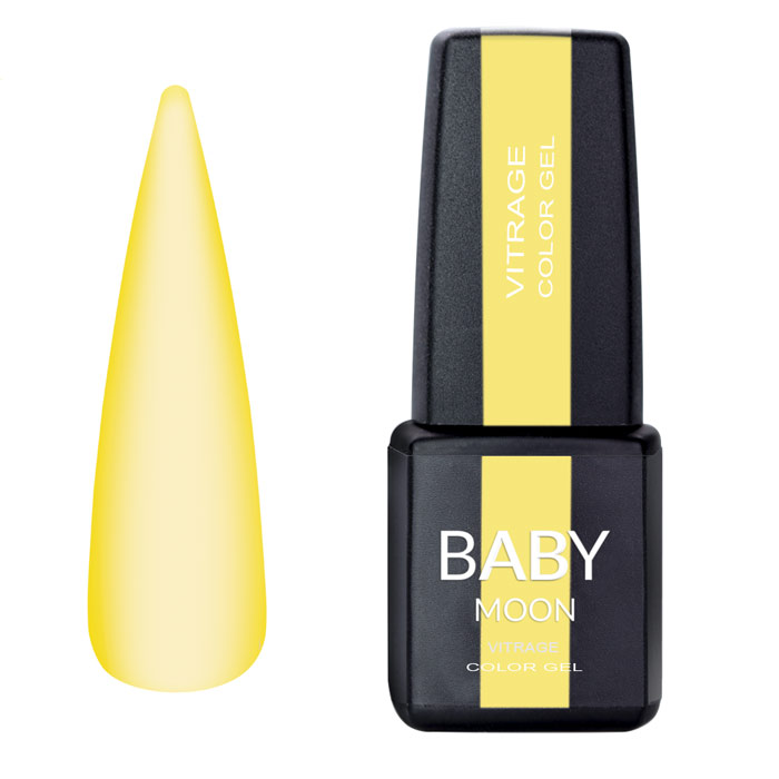 Гель-лак BABY MOON Vitrage Color Gel №08 жовтий, вітражний 6 мл