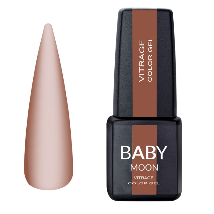 Гель-лак BABY MOON Vitrage Color Gel №09 темно-коричневий, вітражний 6 мл
