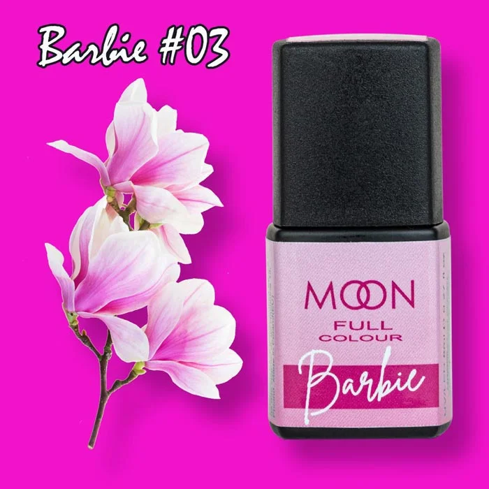 Гель-лак MOON FULL Gel Color Barbie №03 яскравий рожевий, емаль 8 мл