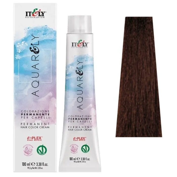 Фарба для волосся ITELY HAIRFASHION Aquarely Permanent Hair Color Cream 5CL Світло-коричневий теплий натуральний 100 мл