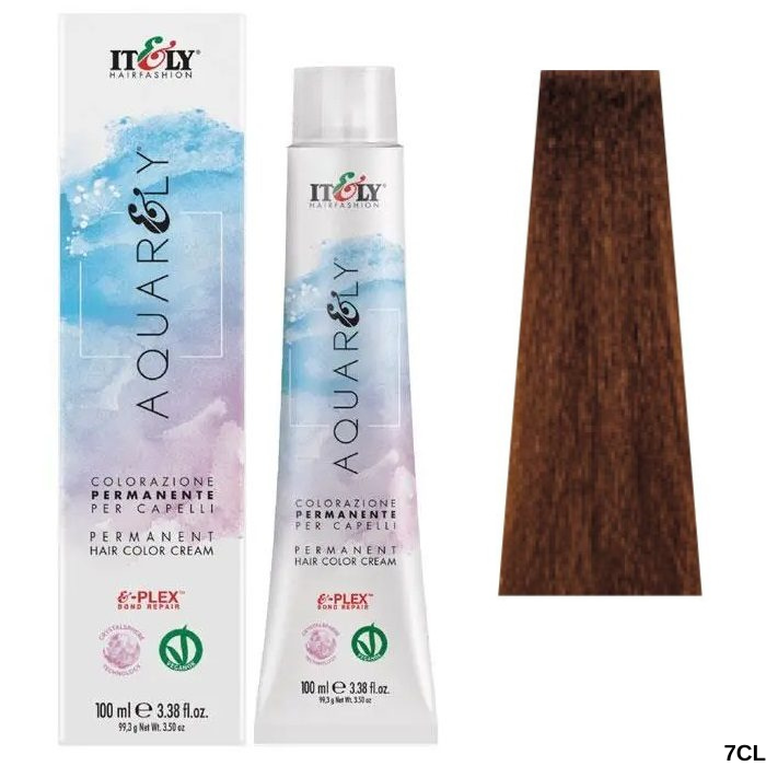 Фарба для волосся ITELY HAIRFASHION Aquarely Permanent Hair Color Cream 7CL Блондин теплий натуральний 100 мл