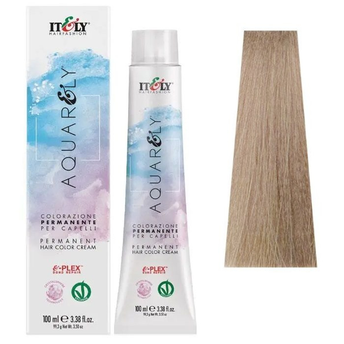 Фарба для волосся ITELY HAIRFASHION Aquarely Permanent Hair Color Cream 9C Попелястий дуже світлий блондин 100 мл