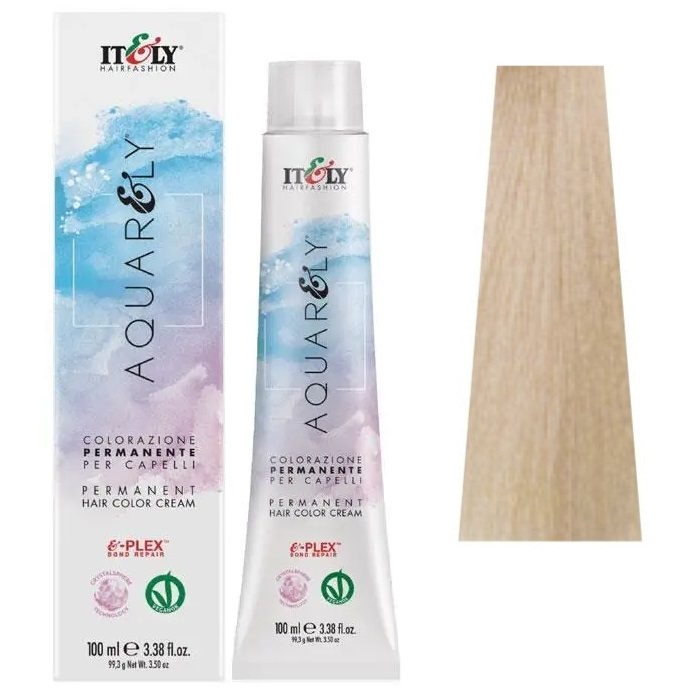 Фарба для волосся ITELY HAIRFASHION Aquarely Permanent Hair Color Cream 10C Попелястий ультрасвітлий блондин 100 мл