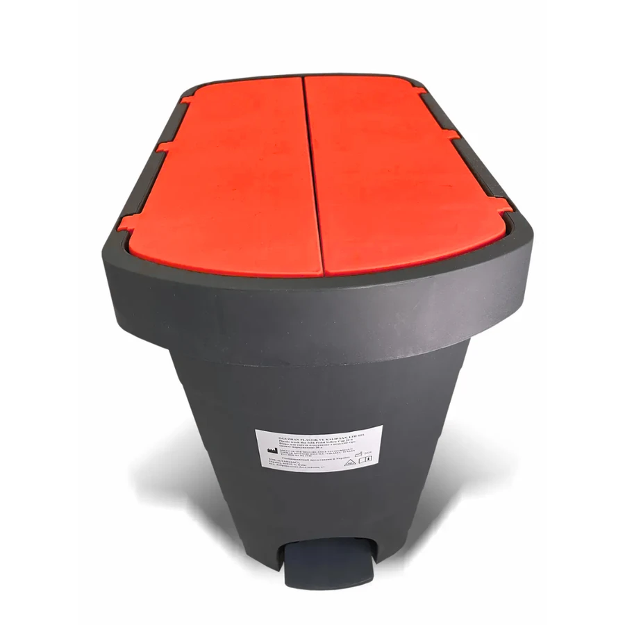 Відро для сміття пластикове з педаллю сіре PLANET Pelican Slim Pedal Dustbin Eco червоне маркування 20 л