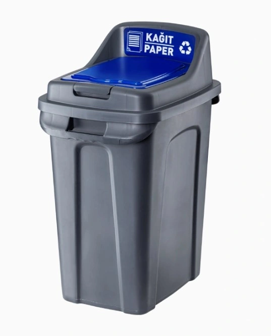 Бак для паперового сміття сіре PLANET Waste Bucket (for Paper) синє маркування 70 л