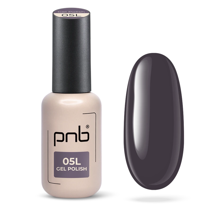 Гель-лак PNB 05L Urban Shadow глибокий димчасто-сірий, емаль 8 мл