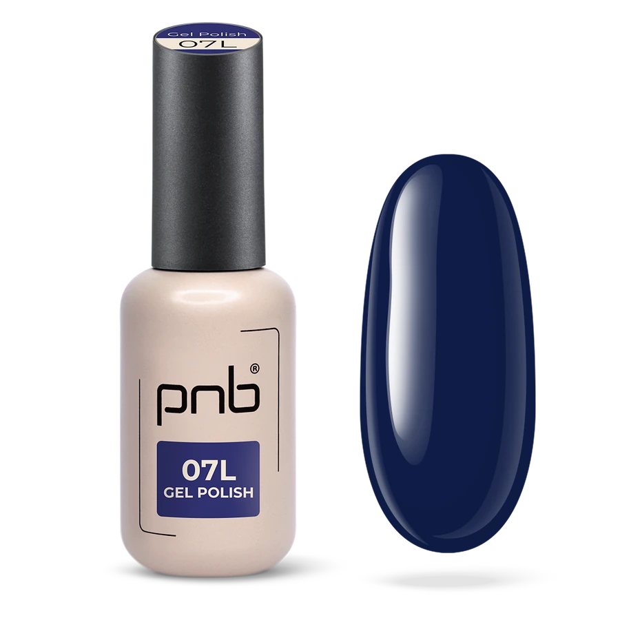 Гель-лак PNB 07L Blue Silence темно-синій, емаль 8 мл