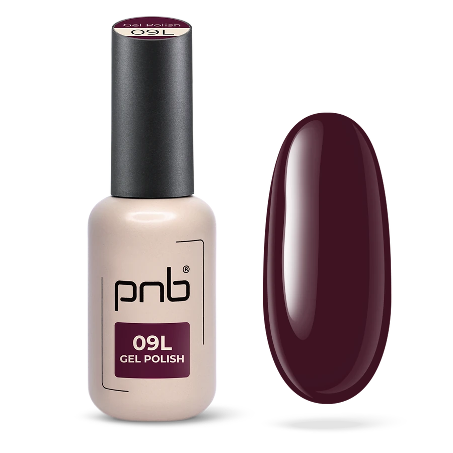 Гель-лак PNB 09L Velvet Wine бордо, емаль 8 мл