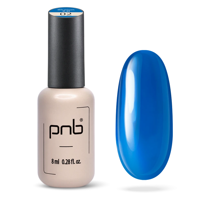 Гель-лак PNB UV/LED Gel Polish illusion 2.0 02 синій індиго, вітражний 8 мл