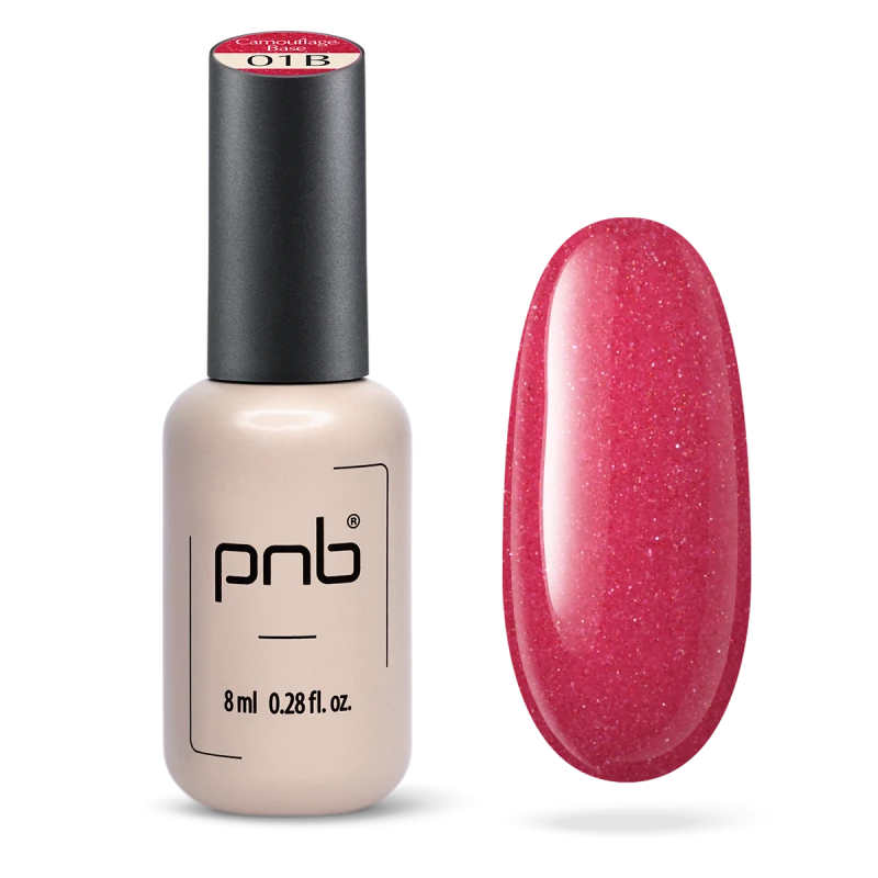 Камуфлююча база PNB UV/LED Camouflage Base 01B Brazo Rosado ніжний світло-рожевий, з блиском 8 мл
