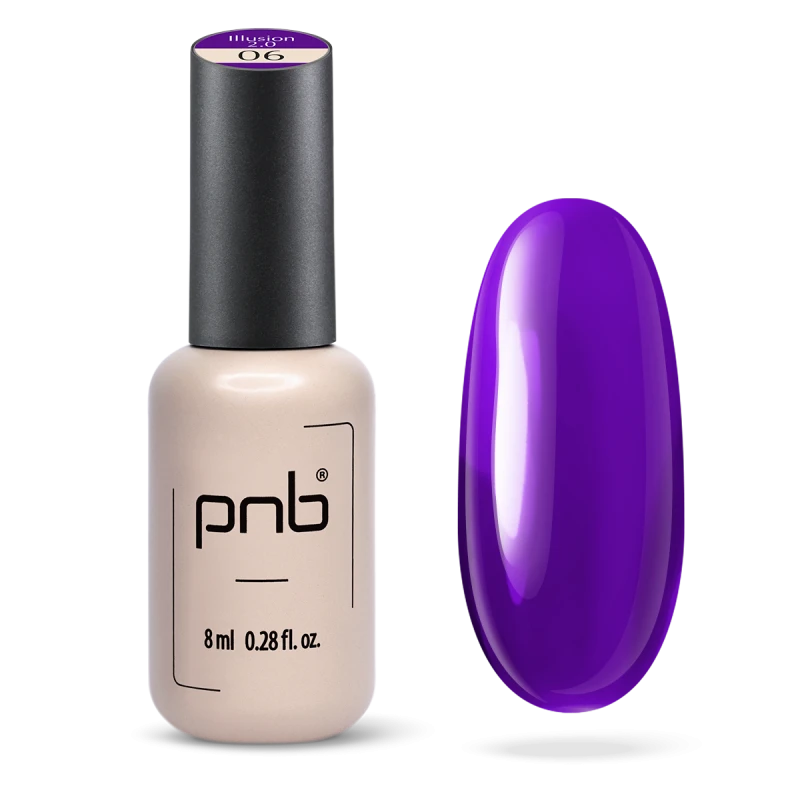 Гель-лак PNB UV/LED Gel Polish illusion 2.0 06 фіолетовий, вітражний 8 мл