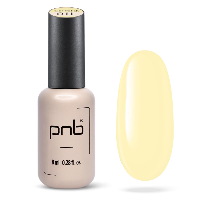 Гель-лак PNB UV/LED Gel Polish Amarello 01L ніжно-жовтий, емаль 8 мл