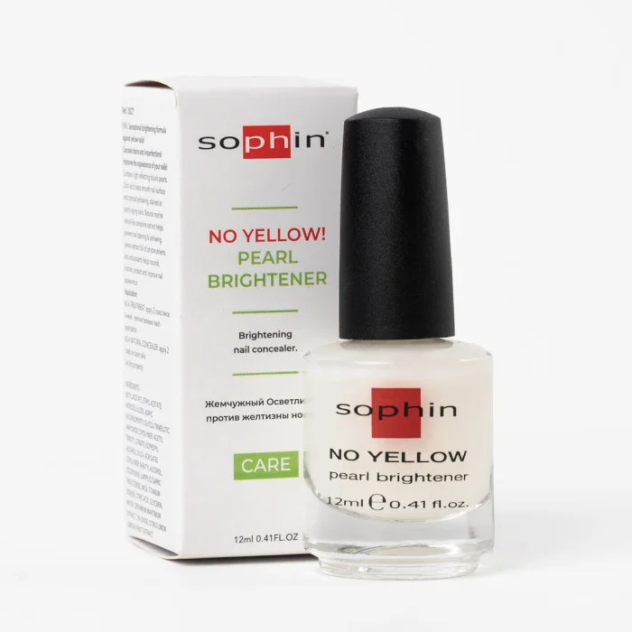 База проти жовтизни нігтів Sophin No Yellow! Pearl Brightener перламутровий освітлювач 12 мл