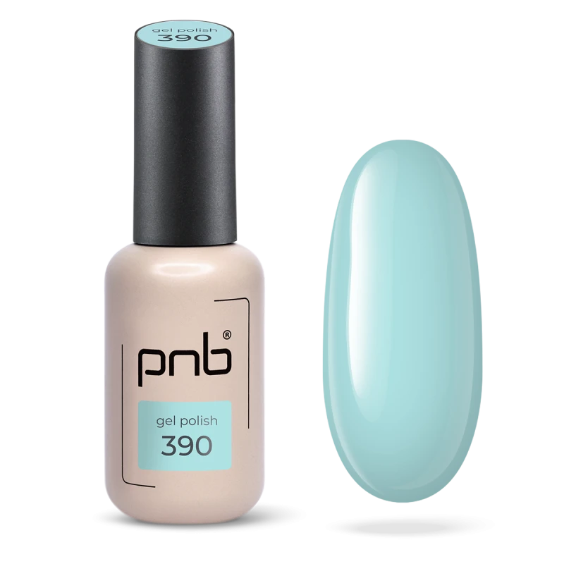 Гель-лак PNB №390 Sky Touch пастельно-блакитний, емаль 8 мл