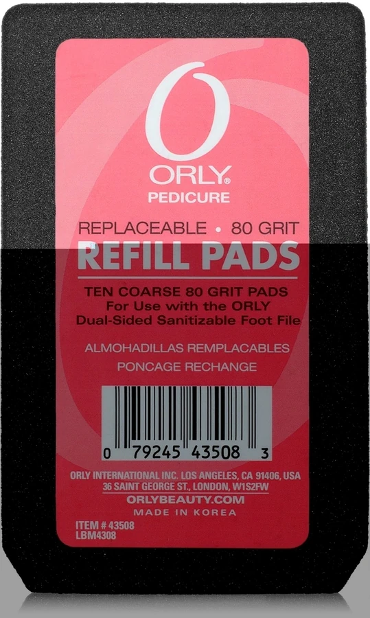 Змінна зерниста поверхня 10 шт ORLY Foot File 80 грит