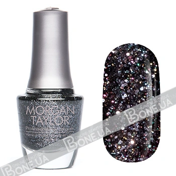 Лак Morgan Taylor Studs and Stilettos вугільний з глітером 15 мл