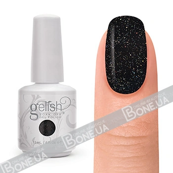 Гель-лак Harmony Gelish 360 Back Flip чорний з блискітками 15 мл