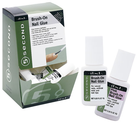 Прозорий клей з пензликом IBD Brush-On Nail Glue 6 г