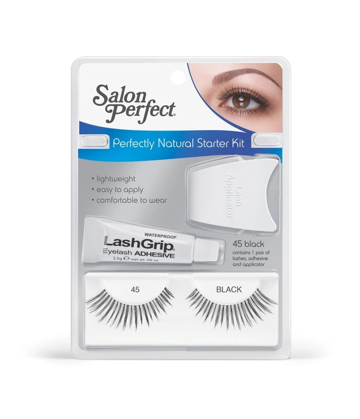 Набір: накладні вії №45 + клей + аплікатор Salon Perfect SP Natural Starter Kit №45