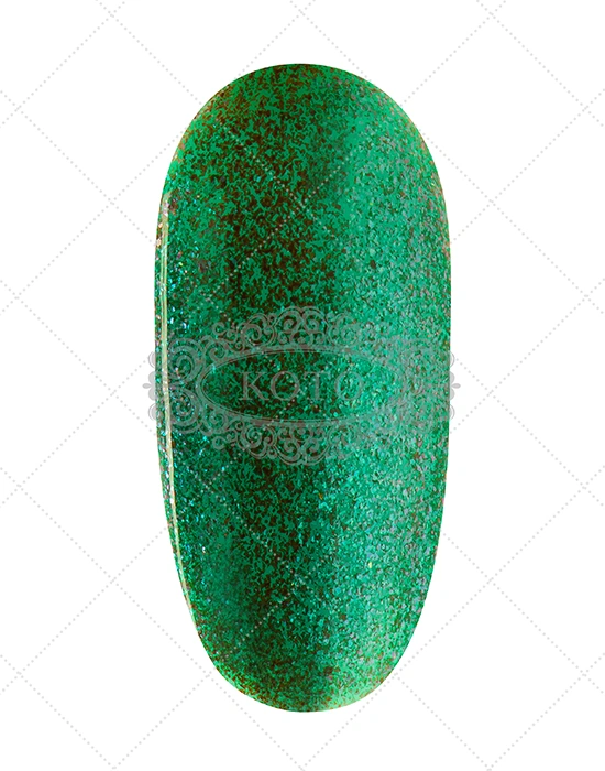Гель-лак Koto Gel Polish 003 нефритово-зелений з дрібними смарагдовими блискітками 10 мл