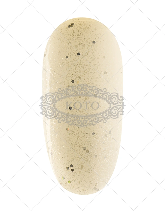 Гель-лак Koto Gel Polish 005 прозорий з великими та дрібними сріблястими голографічними блискітками 10 мл
