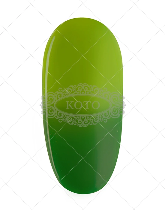 Термо гель-лак Koto Gel Polish 016 насичення зелений (при нагріванні – світло-зелений 10 мл