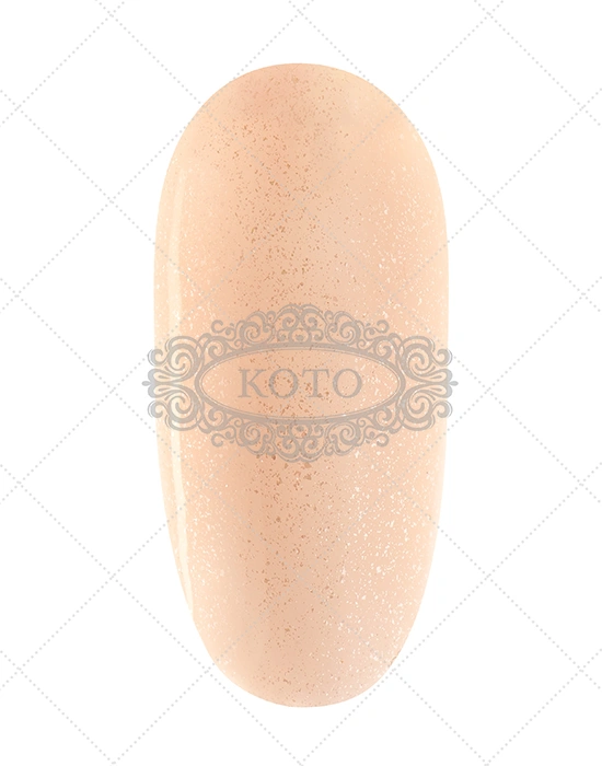 Гель-лак Koto Gel Polish 121 ніжно-персиково-рожевий з дрібними сріблястими блискітками 10 мл