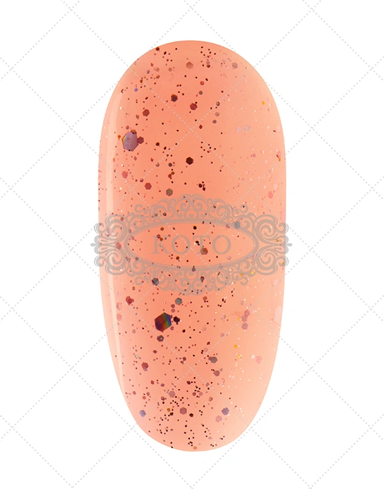 Гель-лак Koto Gel Polish 214 світло-рожевий з великими та дрібними голографічними блискітками 10 мл