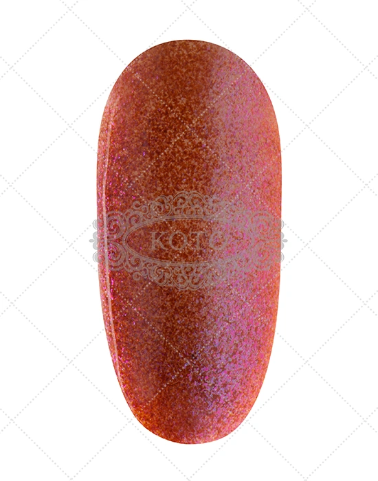 Гель-лак Koto Gel Polish 276 рожево-коричневий з дрібними смарагдовими блискітками 10 мл