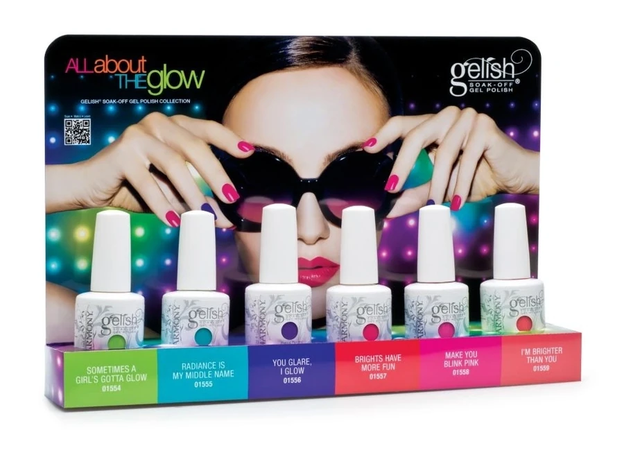 Набір з 6 гель-лаків та олії для кутикули Harmony Gelish All About The Glow 6 шт Collection