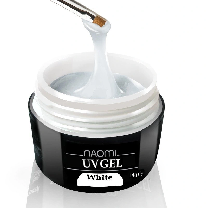 Білий гель для французького манікюру Naomi UV Gel White 14 г