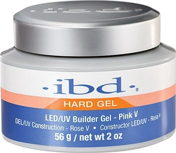 Камуфлюючий тепло-рожевий гель IBD LED/UV Builder Gel Pink V максимально насичений відтінок 56 г
