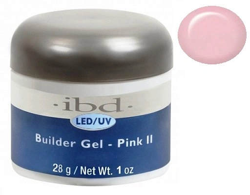 Камуфлюючий гель холодно-рожевий IBD LED/UV Builder Gel Pink II ступінь насиченості відтінку 2 із 5 28 г