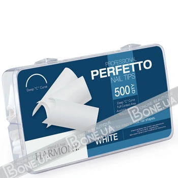 Яскраво-білі типси для нігтів Harmony H White Tips 500 шт
