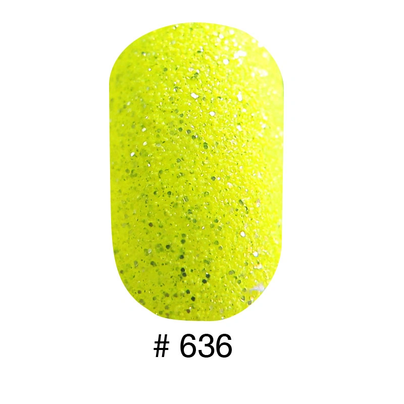 Лак Naomi Nail Lacquer 636 Naomi яскравий салатово-лимонний з блискітками, текстурний 12 мл