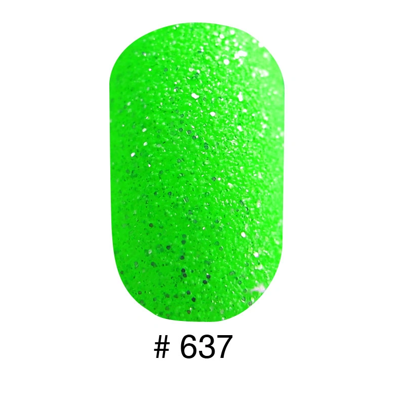 Лак Naomi Nail Lacquer 637 Naomi яскравий салатово-зелений з блискітками, текстурний 12 мл